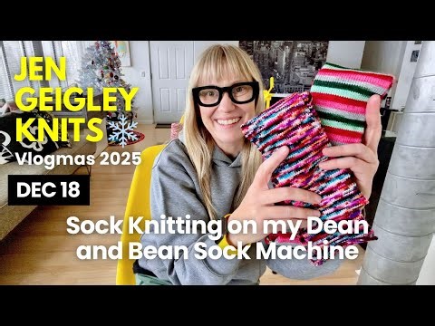 VLOGMAS DAY 18 2025 | Sock Cranking Stranger Things Yarn + How to Knit a Sock from a Tube