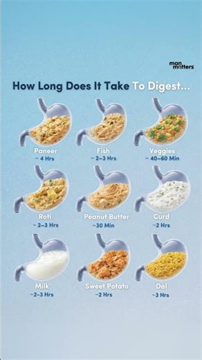 Digestion Time⏳ of Indian Foods🇮🇳 | Must Know💁 #nutrition #digestion #foodfacts #shorts #healthtips