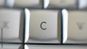 The letter C is on a computer keyboard. Stock Video
