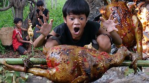 Primitive Cooking - Eating Delicious In Jungle - Cooking And Toast Big Chicken - Chef Samurai | Chef Samurai