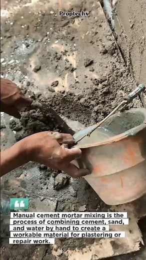Manual Cement Mixing Technique for Wall Repair #construction #DIY #shorts