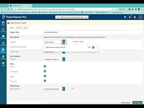 How to Print Grades from PowerSchool
