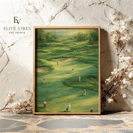 Vintage Golf Course Landscape Art Print – Serene Pastoral Scene (digital Download) - Etsy