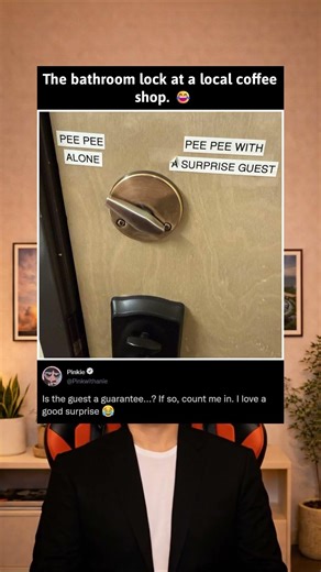 This sign on the bathroom door gives you two very interesting options