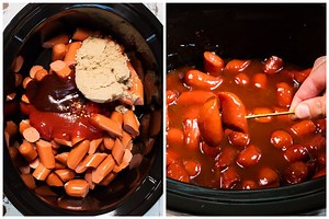 Slow Cooker Bourbon Hot Dogs