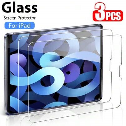 3pcs Tempered Glass Screen Protector, Compatible With IPad (2025 Model) / 11th Gen / (11th Gen), Supports Face ID And Apple Pencil, Anti-Scratch, High Definition, Anti-Fingerprint Tablet Screen Protector, Easy To Install. | SHEIN