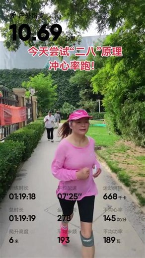 专家多的说法也多，今天尝试一下调节心率的方法，“二八”原理法，平均心率升高了，不知道最终会不会有效果？#坚持运动的意义 #今天的你，运动了吗