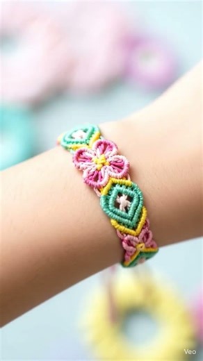 wrist band 😮 using macrame thread?? beautiful wrist band for girls #crochet #trending