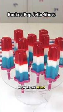 Boozy rocket pop jello shots 🚀 #jello #jelloshots