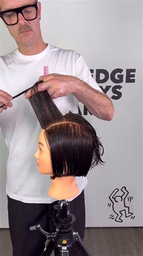 DJ MULDOON on Instagram: "French (box) Bob Here’s a simple approach to the French Bob using a layering technique instead of graduation. Front to back sectioning (profile) follow the curve of the head shape down to the occipital area. Elevate all sections into the first. Nice and simple. Comment below for the headsheet. Cut hair with me in San Diego CA on March 16th for my latest KDF hands on haircutting curriculum. Link in bio. Work smarter not harder @knowledgedestroysfear #haircut #hair #hairs