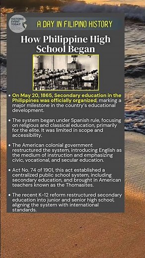 May 20, 1865: How Philippine High School Began
