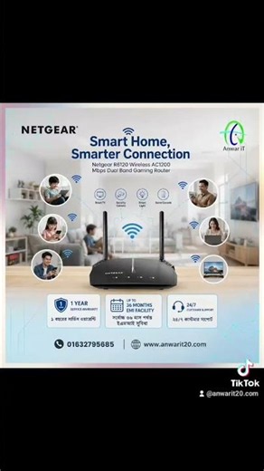 🚀 NETGEAR R6120 AC1200 Dual Band Gaming Router – Fast, Stable & Smart Connectivity!