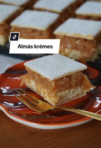 Almás krémes szelet recept — könnyű házi almás-vaníliás krémes