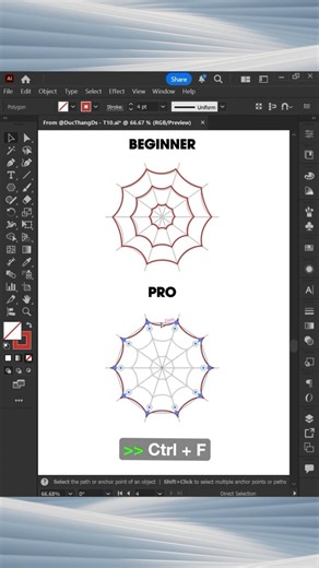 Adobe Illustrator 2026 – Draw a Spider Web Like a PRO 🕸️ #illustrator #tutorial