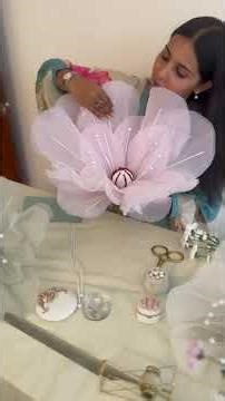 Easy Organza Flower DIY | Fast Tutorial + Ganpati Decoration Idea | Festive Home Decor Craft 2025