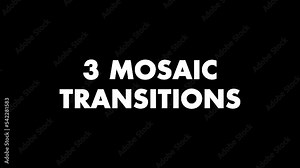 3 Abstract animated background CGI motion graphics transitions with white and black pixel figures. Transition retr mosaic masks templates. 4k Pixelated transition. Stock Video