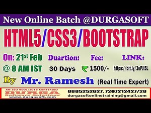 HTML5/CSS3/BOOTSTRAP Online Training @ DURGASOFT