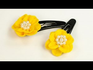 DIY Crafts for Girls - Felt Flower Hair Clip Step by Step Tutorial