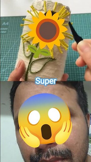 DIY: Sunflower Pen Holder! 🌻 Easy Thread Craft for Desk Decor