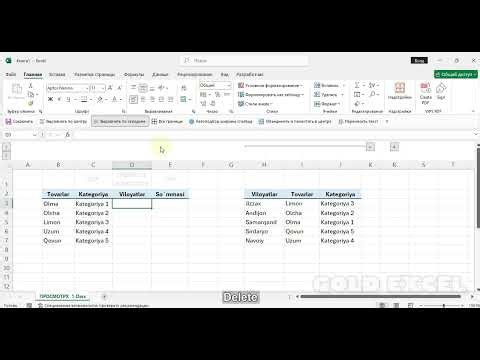 Exceldagi ПРОСМОТРХ funksiyasi haqida | 1-Qism