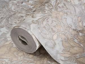 Luxury Damask Silver Gold Wallpaper, 3D Textured Wallpaper, Decorative Wallcovering, Modern Embossed Covering, Non-adhesive Non-peal & Stick - Etsy