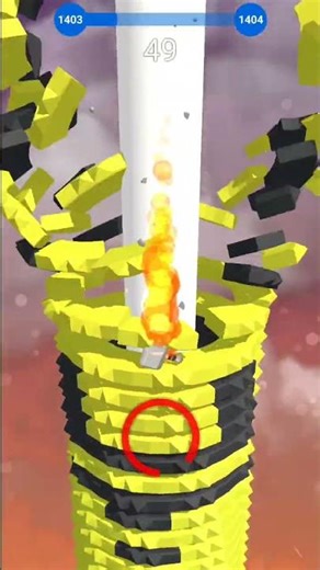 Stack ball highest score max lvl1404 gameplay #stackball #viral​ ​#shorts #gaming