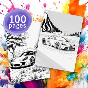 Supercars Coloring Pages | Ferrari, Lamborghini, Porsche | Printable Activity Sheets for Kids - Etsy