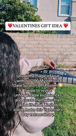 Unveil the magic of love with our 100 Mysterious Date Scratch Off Poster! 🌟 Swipe to reveal unforgettable experiences and create memories that last a lifetime. Limited stock, make this Valentine's Day extraordinary. #ValentinesDay #DateNight #LoveInEveryScratch #tiktokshop #DateNightMagic #fyp #100DatesChallenge #tiktokmademebuyit #vday #vdaygiftideas #valentinesdaygift #giftideas #giftofgiving #valentinesdaygiftideas