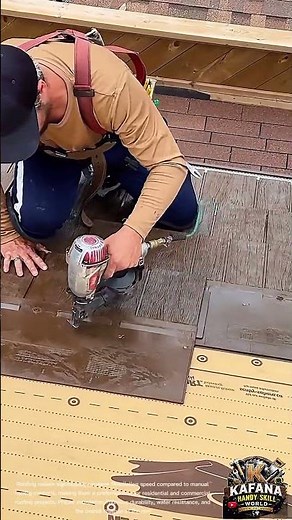 Professional Roof Shingle Installation | Pneumatic Roofing Nailer Technique