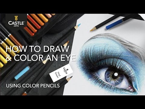 How To Draw & Color A Blue Eye Using Color Pencils | Castle Arts