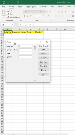 Fastest way to create data entry form in excel. Here goes the three steps tutorial. Step 1: Prepare Your Data Properly: The Data Entry Form only works with data that have headers. Step 2:Add the Form Command to QAT: Click the Quick Access Toolbar dropdown (top-left). Choose More Commands. From “Choose commands from,” select Commands Not in the Ribbon.Find Form amd Click Add → OK Step 3: Use the Data Entry Form: Click inside your data range. Click the Form button from QAT. A clean data entry wind