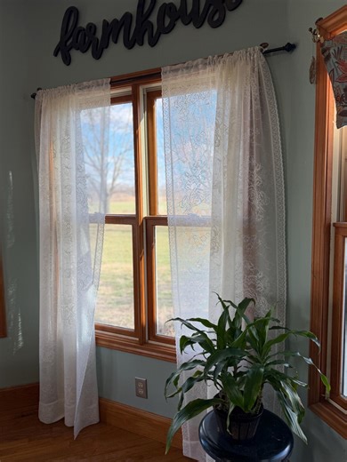 Pair of White Vintage Lace Curtains 120”w X84” L Netted Lace With Scattered Roses and Geometric Designs Shabby Chic Cottage Farmhouse Decor - Etsy