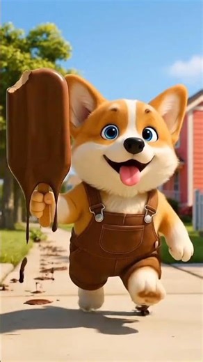 Corgi Puppy's Big Popsicle Moment... 🍫🐶🍦 #mypetkhenji