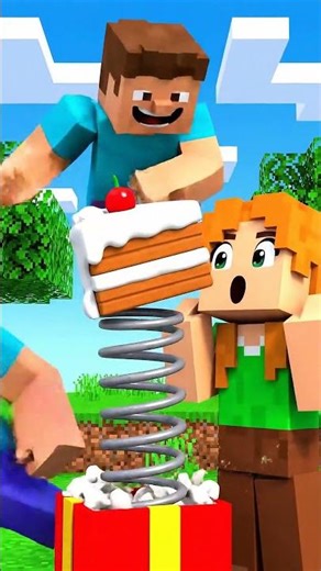 She Thought It Was a Gift… But It Was a Prank 🎂😂 | #minecraftshorts #minecraft #minecraftmemes #oyun