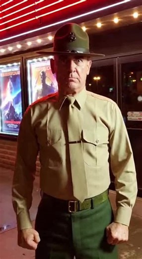Gunnery Sergeant Hartman visits a movie theater #FunnyAi #FullMetalJacket #militarytiktok #militarylife #marines