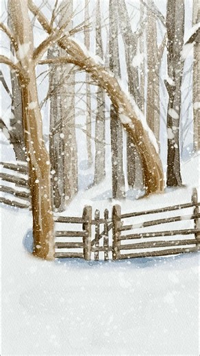 Winter Forest ❄️🤍 Realistic Watercolor in Procreate ✏️ #procreate #watercolor