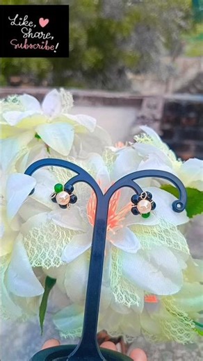 DIY Floral Beaded Stud Earrings | Cute and Easy Flower-Shaped Jewelry#diy #viral #yt💕