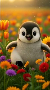 Penguin in a Flower Paradise 🌸🐧