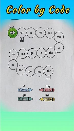 Color by Code #sightwords #coloring #shorts @littlegenius12