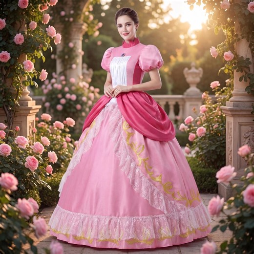 Princess Peach Dress Inspired Pink Ball Gown – Princess Peach Cosplay Costume, Fairytale Princess Dress, Handmade Royal Princess Gown - Etsy UK