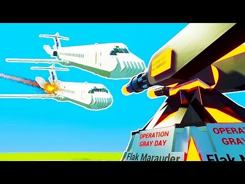 MOST POWERFUL FLAK CANNON SHOOTS DOWN FLEET OF LEGO JETS! - Brick Rigs Workshop Creations Gameplay