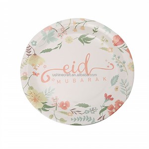 [Hot Item] Disposable Floral Dinnerware Islamic Feast Dinnerware Vintage Napkins Flower Paper Plate Cup
