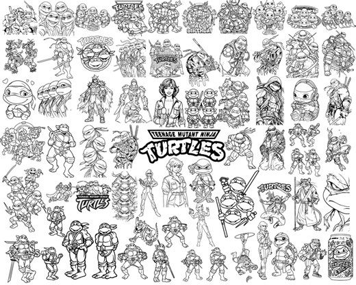 Ninja Turtles SVG Bundle | 67 Files – Turtle Heroes, Pizza, Weapons & Retro Cartoon Designs | Vector | Instant Download | Svg Eps Png - Etsy