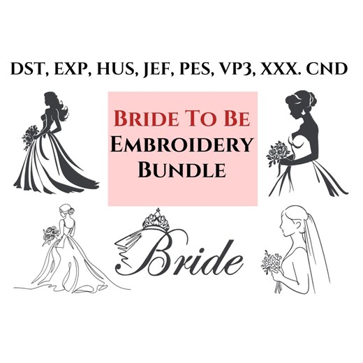 Bride to Be Embroidery Design Bundle - 5 Wife, Wedding Woman Machine Embroidery Designs, Instant Download - Etsy