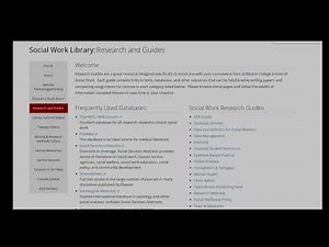 Introduction to the Social Work Library
