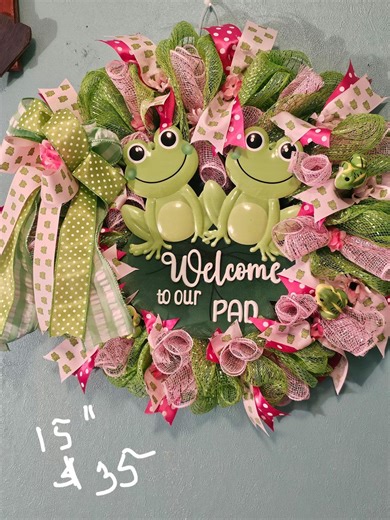 Frog Wreath Welcome to Our Pad Summer Door Decor - Etsy