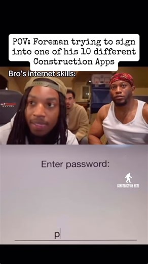 Construction Yeti on Instagram: "One login for Procore One login for Timesheets One login for Outlook One login for Safety One login for Site Deliveries 😵‍💫"