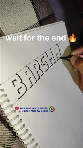 How to draw 3D Shadow Letters - Barsha Name Art ❤️ #art #calligraphy #lettering