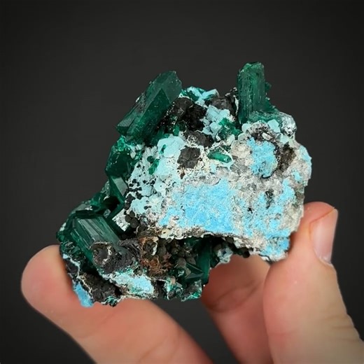 Dioptase, Plancheite & Quartz