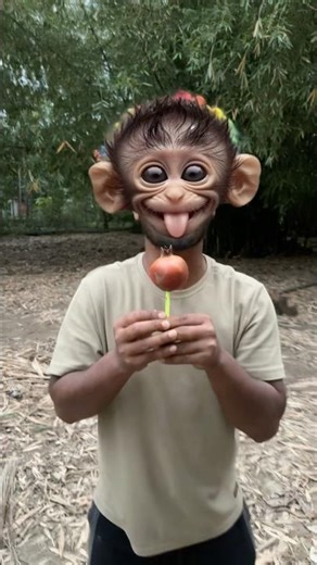 Baby Monkey Tastes a Lollipop... Then Bursts Into Laughter! Heheheha p02